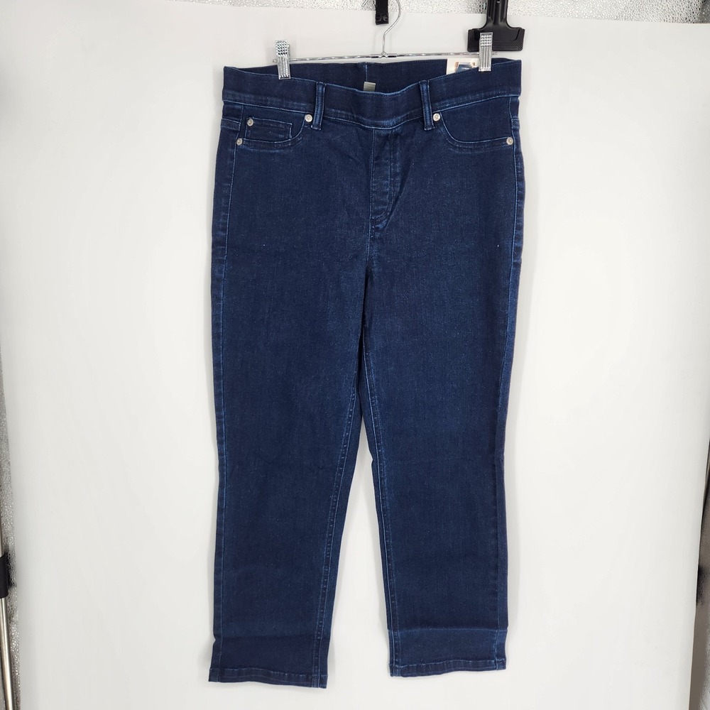 32 Degrees Heat Women's Blue Pull-On Straight Leg Pockets Jeans - Medium